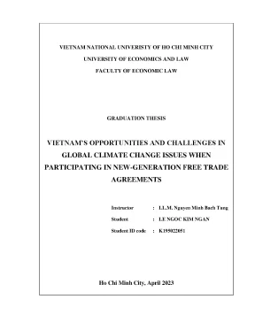Vietnams opportunities and challenges in global climate change issues when participating in new generation free trade agreements