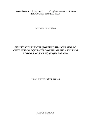 Nghiên cứu thực trạng phát thải của một số chất hữu cơ độc hại trong thành phần khí thải lò đốt rác sinh hoạt quy mô nhỏ