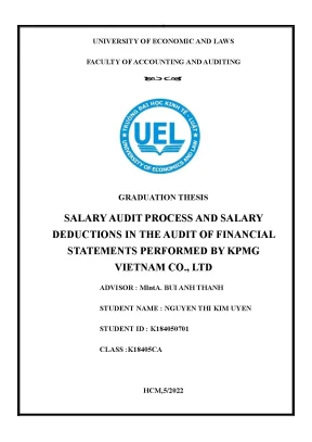 Salary audit process and salary r ndeductions in the audit of financial r nstatements performed by kpmg r nvietnam co ltd