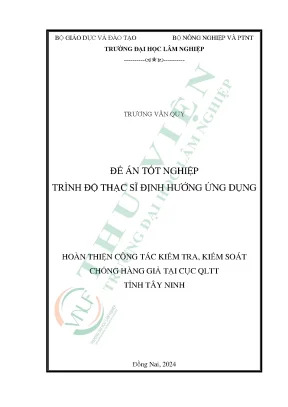 Hoàn thiện công tác kiểm tra kiểm soát chống hàng giả tại cục qltt tỉnh tây ninh
