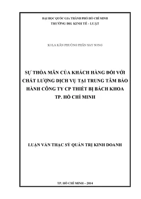 Sự thỏa mãn của khách hàng đối với chất lượng dịch vụ tại trung tâm bảo hành công ty cp thiết bị bách khoa tp hồ chí minh