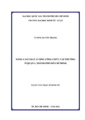 Nâng cao chất lượng công chức cấp phường r nở quận 1 thành phố hồ chí minh