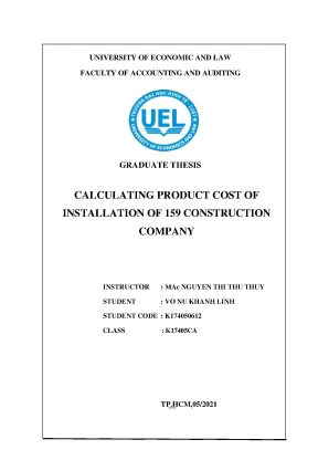 Calculating product cost of r ninstallation of 159 construction r ncompany