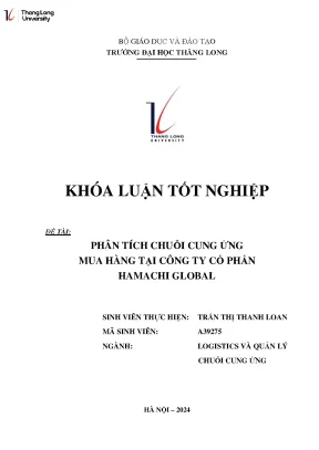 Phân tích chuỗi cung ứng mua hàng tại công ty cổ phần hamachi global
