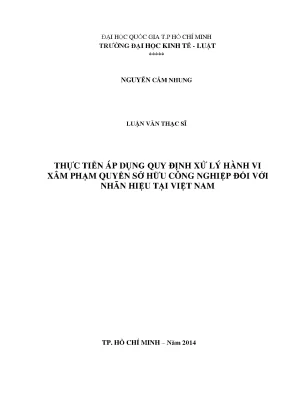 Thực tiễn áp dụng quy định xử lý hành vi xâm phạm quyền sở hữu công nghiệp đối với nhãn hiệu tại việt nam