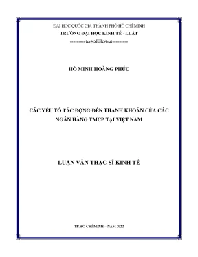 Các yếu tố tác động đến thanh khoản của các ngân hàng tmcp tại việt nam