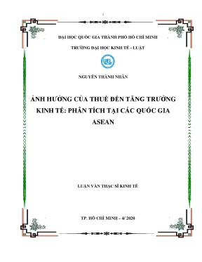 Ảnh hưởng của thuế đến tăng trưởng kinh tế phân tích tại các quốc gia asean