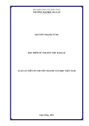 Đặc điểm sử thi dân tộc raglai