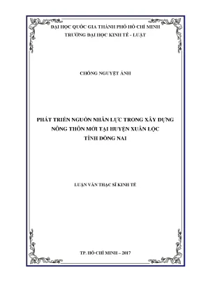 Phát triển nguồn nhân lực trong xây dựng nông thôn mới tại huyện xuân lộc tỉnh đồng nai