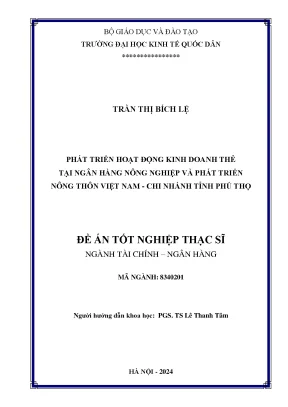 Phát triển hoạt động kinh doanh thẻ tại ngân hàng nông nghiệp và phát triển nông thôn việt nam chi nhánh tỉnh phú thọ