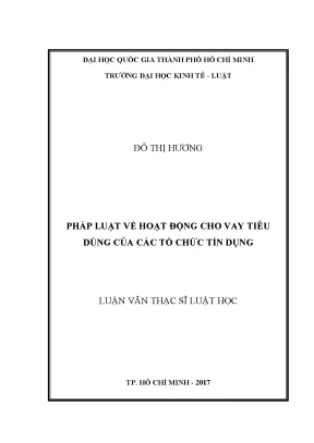 Pháp luật về hoạt động cho vay tiêu dùng của các tổ chức tín dụng