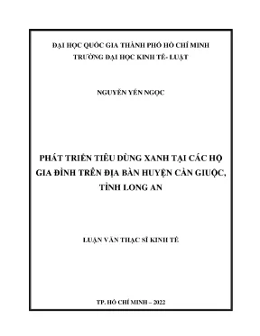 Phát triển tiêu dùng xanh tại các hộ gia đình trên địa bàn huyện cần giuộc tỉnh long an