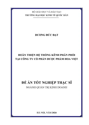 Hoàn thiện hệ thống kênh phân phối tại công ty cổ phần dược phẩm hoa việt