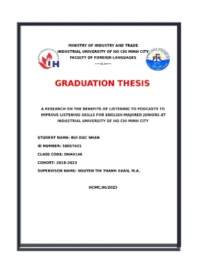 A research on the benefits of listening to podcasts to improve listening skills for english majored juniors at industrial university of ho chi minh city