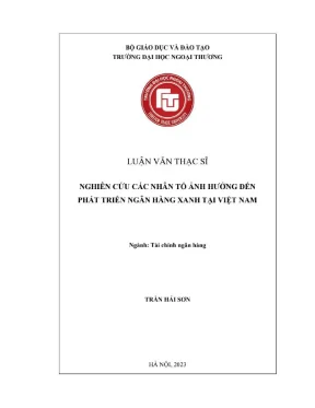 Nghiên cứu các nhân tố ảnh hưởng đến phát triển ngân hàng xanh tại việt nam