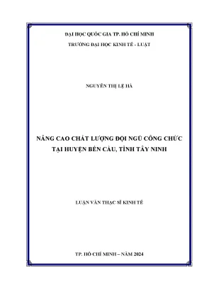 Âng cao chất lượng đội ngũ công chức tại huyện bến cầu tỉnh tây ninh