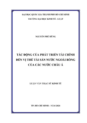 Tác động của phát triển tài chính đến vị thế tài sản nước ngoài ròng của nước châu á