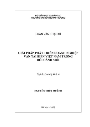 Giải pháp phát triển doanh nghiệp vận tải biển việt nam trong bối cảnh mới