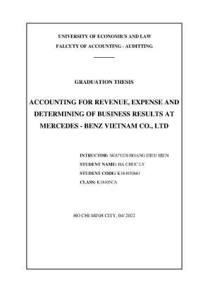 Accounting for revenue expense and r ndetermining of business results at r nmercedes benz vietnam co ltd