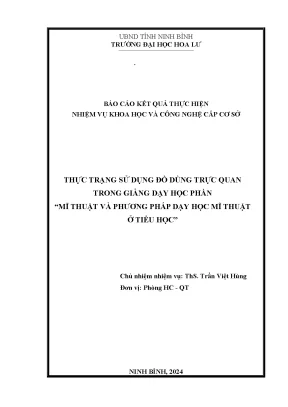 Thực trạng sử dụng đồ dùng trực quan trong giảng dạy học phần mĩ thuật và phương pháp dạy học mĩ thuật ở tiểu học