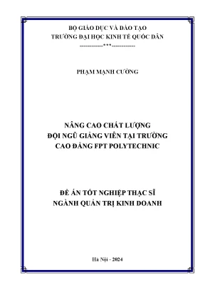 Nâng cao chất lượng đội ngũ giảng viên tại trường cao đẳng fpt polytechnic