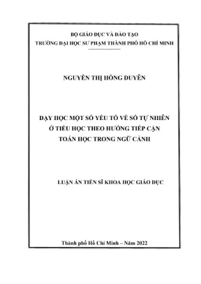 Dạy học một số yếu tố về số tự nhiên ở tiểu học theo hướng tiếp cận toán học trong ngữ cảnh