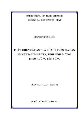 Phát triển cây ăn quả có múi trên địa bàn huyện bắc tân uyên tỉnh bình dương theo hướng bền vững