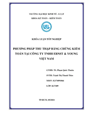 Phương pháp thu thập bằng chứng kiểm r ntoán tại công ty tnhh ernst amp young r nviệt nam