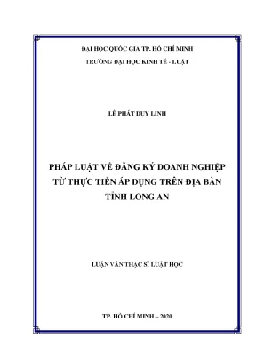 Pháp luật về đăng ký doanh nghiệp từ thực tiễn áp dụng trên địa bàn tỉnh long an