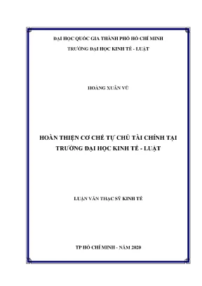 Hoàn thiện cơ chế tự chủ tài chính tại trường đại học kinh tế luật