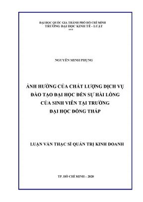 Ảnh hưởng của chất lượng dịch vụ đào tạo đại học đến sự hài lòng của sinh viên tại trường đại học đồng tháp
