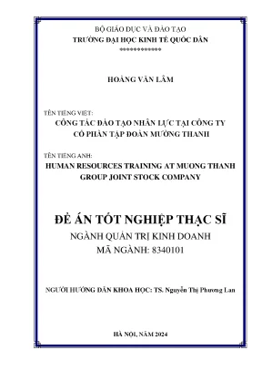 Công tác đào tạo nhân lực tại công ty cổ phần tập đoàn mường thanh