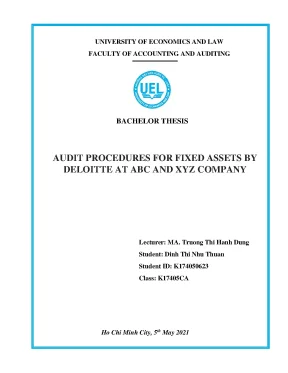 Audit procedures for fixed assets by r ndeloitte at abc and xyz company
