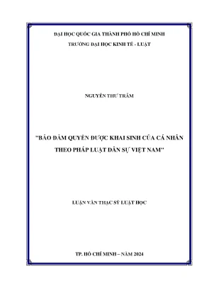 Bảo đảm quyền được khai sinh của cá nhân theo pháp luật dân sự việt nam