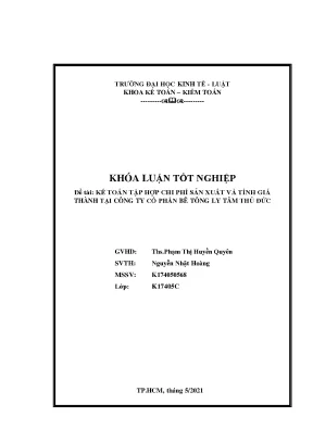 Kế toán tập hợp chi phí sản xuất và tính giá r nthành tại công ty cổ phần bê tông ly tâm thủ đức