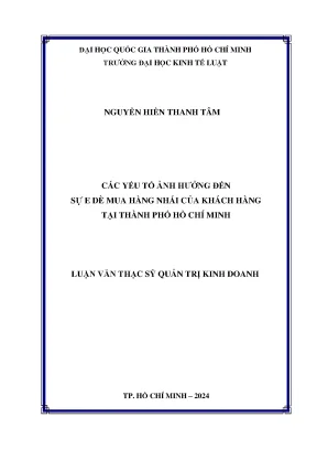 Các yếu tố ảnh hưởng đến sự e dè mua hàng nhái của khách hàng tại thành phố hồ chí minh