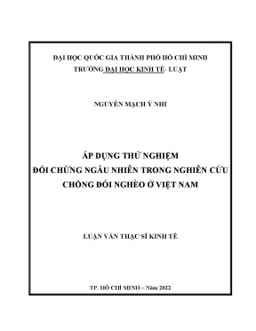 Áp dụng thử nghiệm đối chứng ngẫu nhiên trong nghiên cứu chống đói nghèo ở việt nam