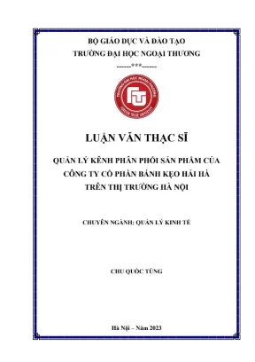 Quản lý kênh phân phối sản phẩm của công ty cổ phần bánh kẹo hải hà trên thị trường hà nội