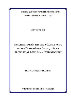 Trách nhiệm bồi thường của nhà nước do người thi hành công vụ gây ra trong hoạt động quản lý hành chính