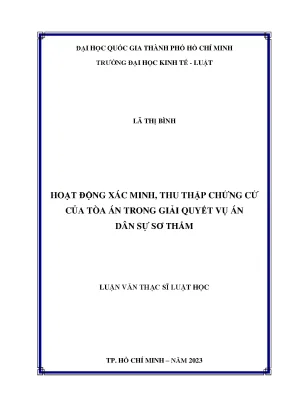 Hoạt động xác minh thu thập chứng cứ của tòa án trong giải quyết vụ án dân sự sơ thẩm
