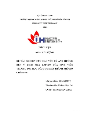 Nghiên cứu các yếu tố ảnh hưởng đến ý định mua laptop của sinh viên trường đại học công nghiệp thành phố hồ chí minh 03