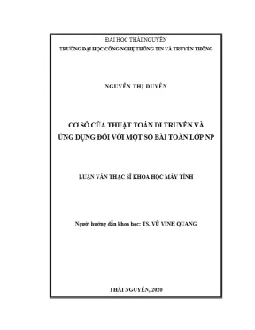 Cơ sở của thuật toán di truyền và ứng dụng đối với một số bài toán lớp np