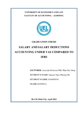 Salary and salary deductions r naccounting under vas compared to r nifrs