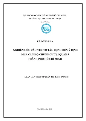 Nghiên cứu các yếu tố tác động đến ý định mua căn hộ chung cư tại quận 9 thành phố hồ chí minh