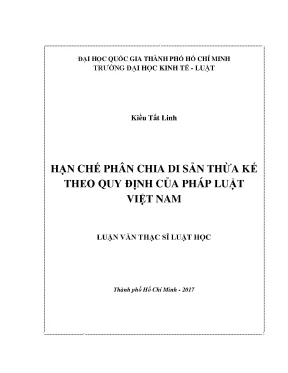 Hạn chế phân chia di sản thừa kế theo quy định của pháp luật việt nam