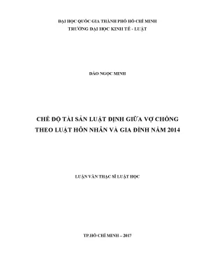 Chế độ tài sản luật định giữa vợ chồng theo luật hôn nhân và gia đình năm 2014