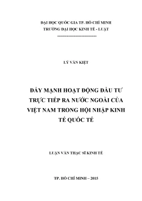 Đẩy mạnh hoạt động đầu tư trực tiếp ra nước ngoài của việt nam trong hội nhập kinh tế quốc tế
