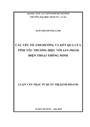 Các yếu tố ảnh hưởng và kết quả của tình yêu thương hiệu với sản phẩm điện thoại thông minh