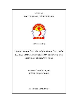 Tăng cƣờng công tác bồi dƣỡng công chức tại các cơ quan chuyên môn thuộc uỷ ban nhân dân tỉnh đồng tháp