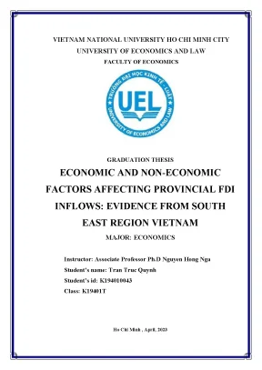 Economic and non economic factors affecting provincial fdi inflows evidence from south east vietnam